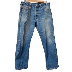 Levis 501 36x32 Buttonfly Blue Jeans Worn Distressed streetwear 36 x 32